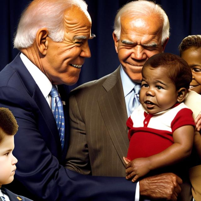 Prompt: joe bidens face on a black baby