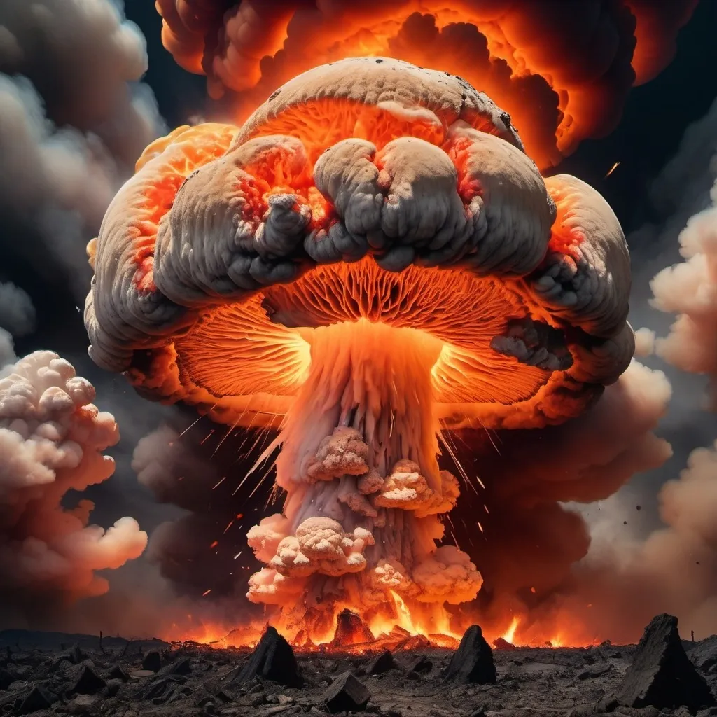 Prompt: firey mushroom cloud