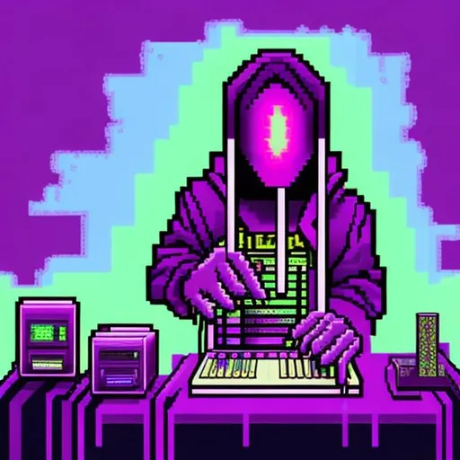 Prompt: 8bit , Phonk , Trap , dark , neon , music cover art