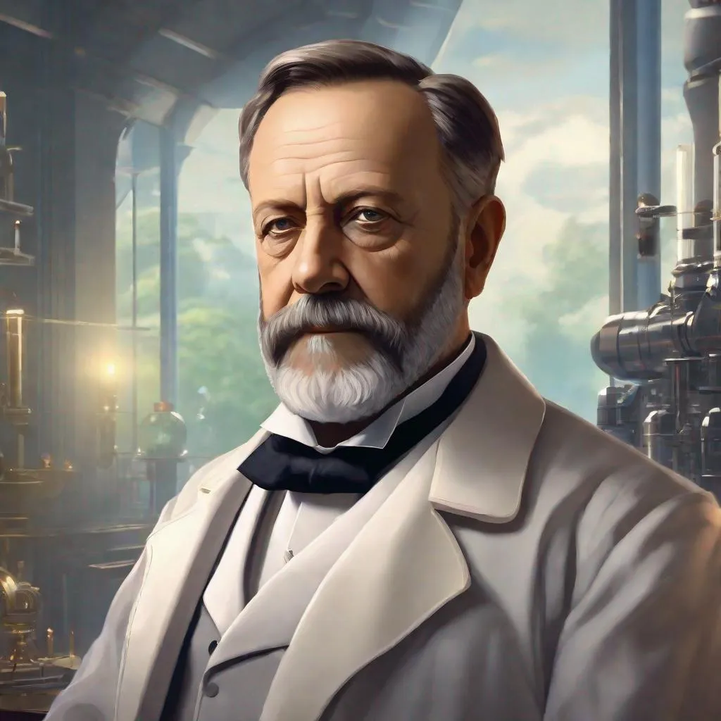 Prompt: Portrait of biologist Louis Pasteur, Sci fi, 4k, ultra high quality, in the style of, Greg rutkowski, art, digital painting