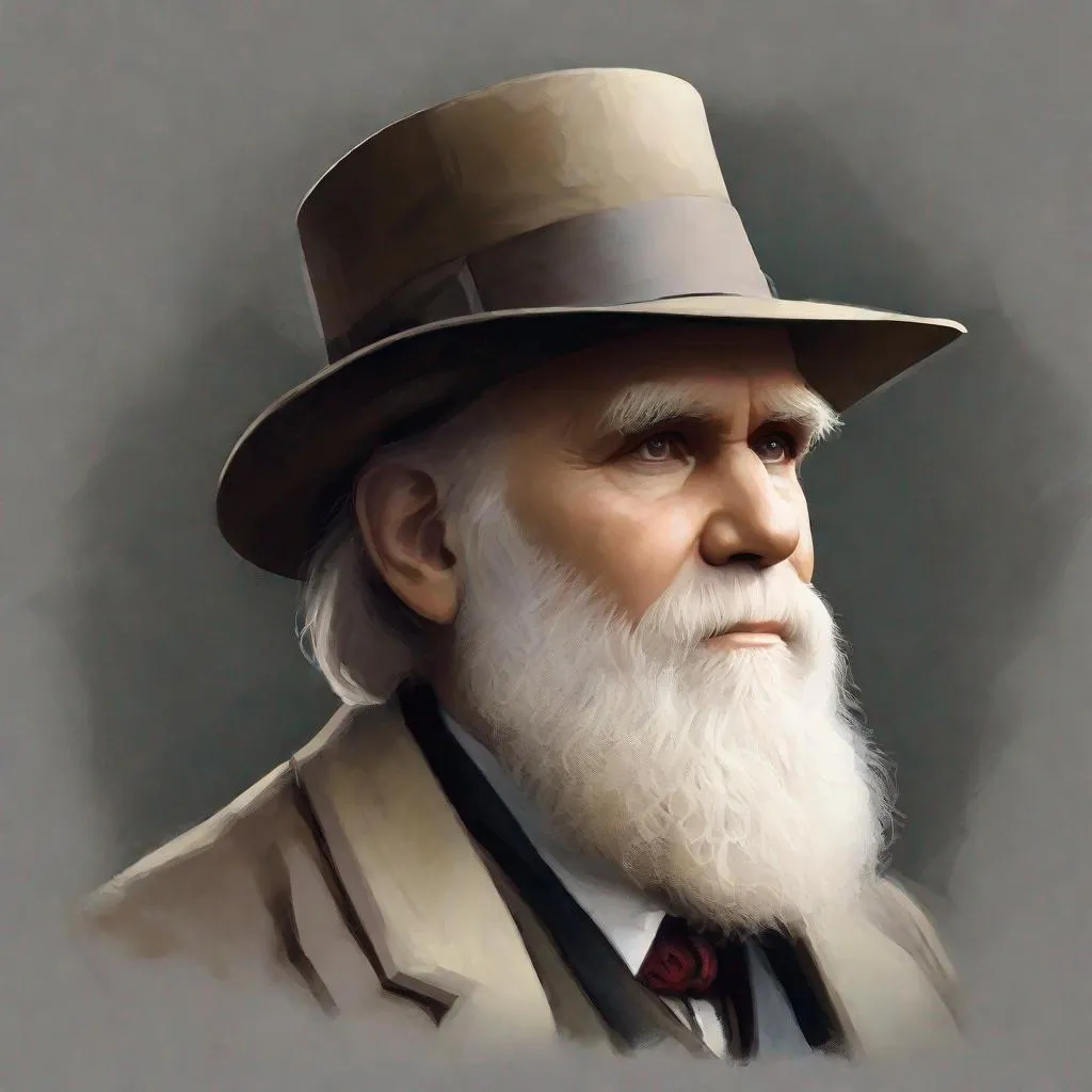 Prompt: Portrait of biologist Charles Darwin, Sci fi, 4k, ultra high quality, in the style of, Greg rutkowski, art, digital painting