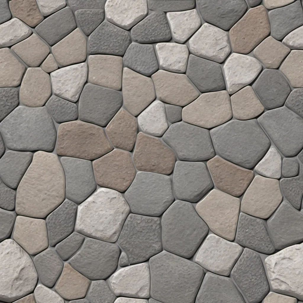 Prompt: (cobblestone texture), seamless, intricate design, organic shapes, earthy tones, rich textures, subtle variations, high detail, HD quality, visually appealing, natural appearance, suitable for 3D design or environments, invites touch, captivating depth and dimension, ideal for various applications, beautifully crafted and harmonious pattern.