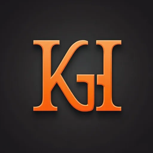 Prompt: Creat logo with K H in orange tones