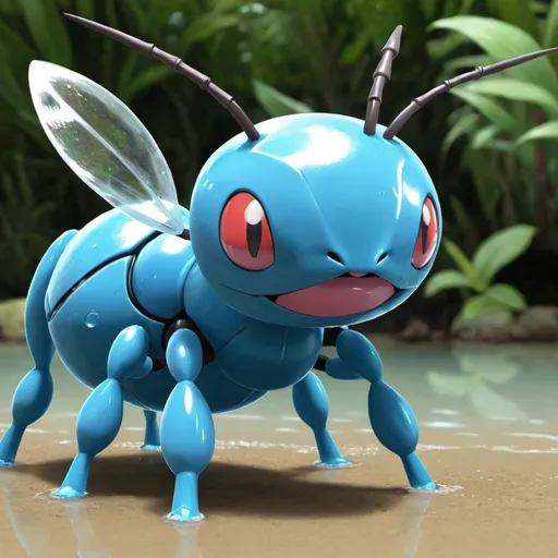 Prompt: Can you make a cool water type Pokémon thats a bigger stronger ant