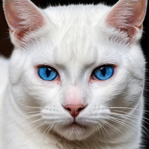 Prompt: Un Gato blanco con los ojos de distinto color 