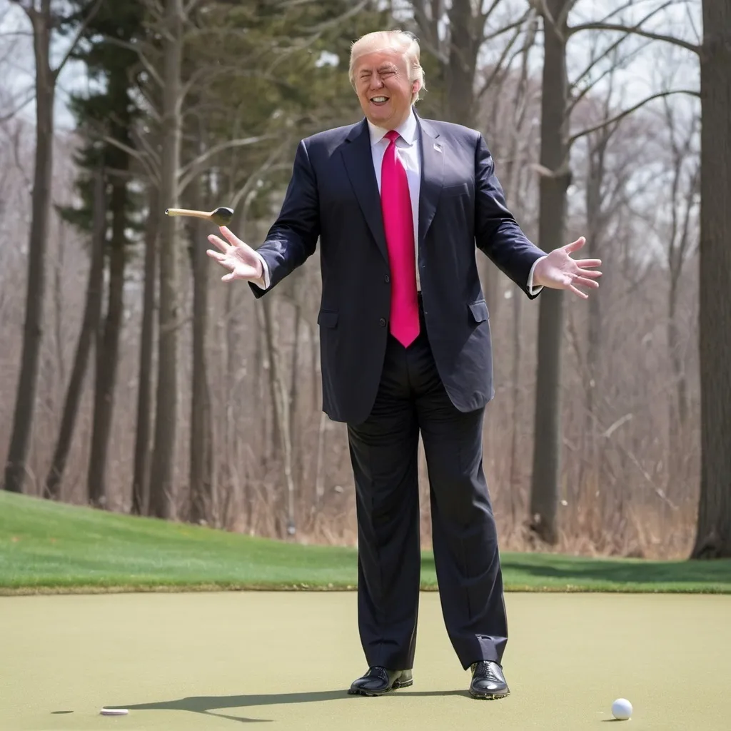 Prompt: Donald Trump playing frolf