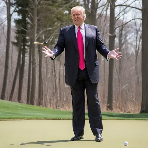 Prompt: Donald Trump playing frolf