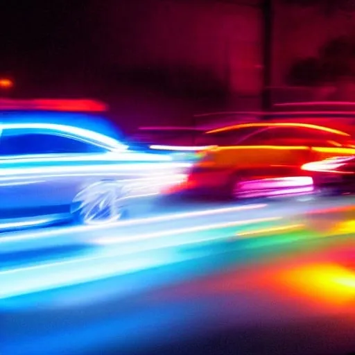 Prompt: night neon cars tailights long exposure
