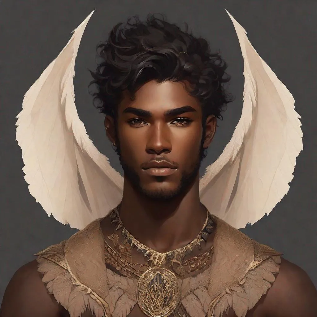 Prompt: a tiny light brown skin younger male, {{{{{no facial hair}}}}}, Pixie race, tattered soot covered Vantablack moth wings on back, featuring an aberrant dragonmark scar across his body. He's styled as an lighter tone earth-themed Rune Knight Barbarian, wielding druid like gargantuan walking stick three times his size, with a build like Grog Strongjaw from critical role but very skinny, in a fantasy forest background, The art can be a sketch, drawing, or illustration.