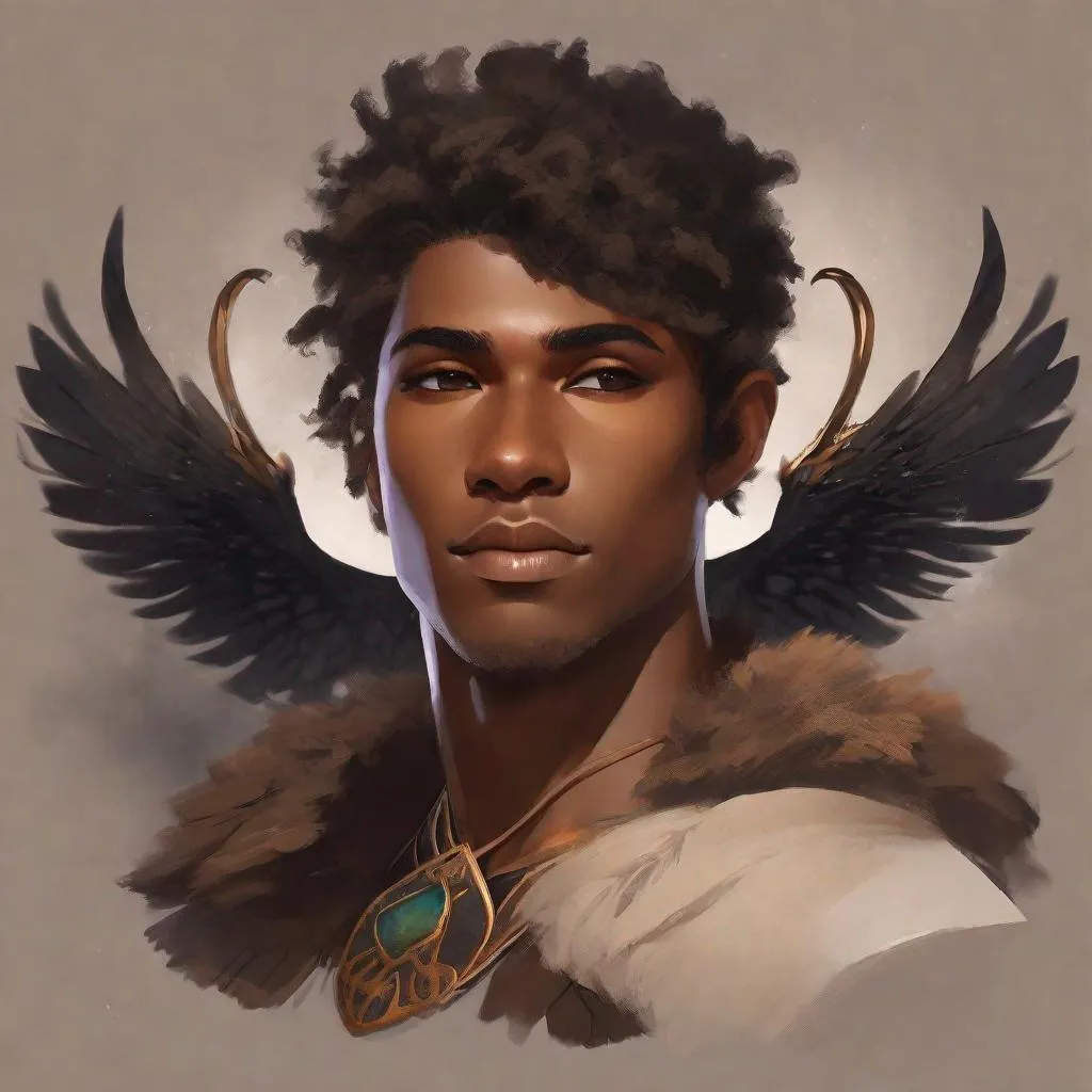 Prompt: a tiny light brown skin younger male, {{{{{no facial hair}}}}}, Pixie race, tattered soot covered Vantablack moth wings on back, featuring an aberrant dragonmark scar on his shoulder. He's styled as an lighter tone earth-themed Rune Knight Barbarian, wielding druid like gargantuan tree trunk three times his size, with a build like Grog Strongjaw from critical role but very skinny, in a fantasy forest background, The art can be a sketch, drawing, or illustration.