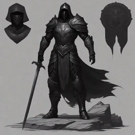 Prompt: paladin light armor, large muscular male type body, Gelatinous Body, Full Body Vantablack Skin, Vantablack Slime Body, no facial features, no face, no eyes, fantasy setting, unhinged, creepy, living shadow, sketch, drawing, or illustration.