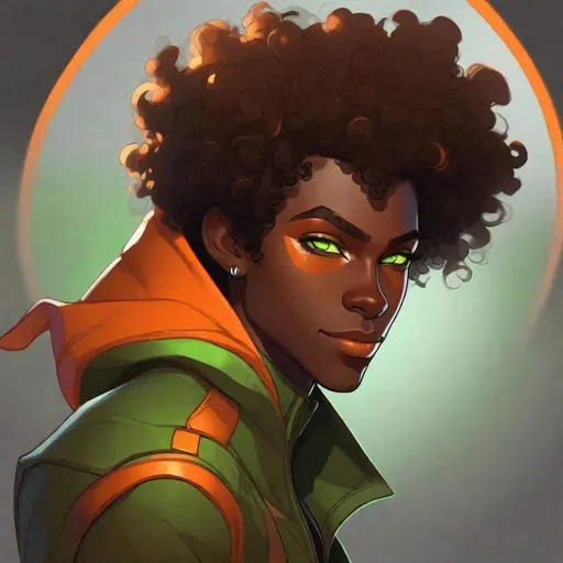 Prompt: {{{{androgynous goblin-like green skin male glowing orange irises}}}}, teenage character, taller than average, lean aerodynamic speedster build, no facial hair,{{{black afro centric curly 4c hair under hood}}, sharp-toothed grin, styled as a stealth Rogue, holding Whisper {dagger, Critical Role}, Placed in a fantasy forest background, capturing the essence of a darker dnd world. The art can be a sketch, drawing, or illustration. fighting pose, dungeons and dragons, outdoors, 50mm