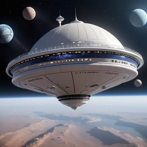Prompt: A space cruise liner designed for travel to habitable alien planets.
