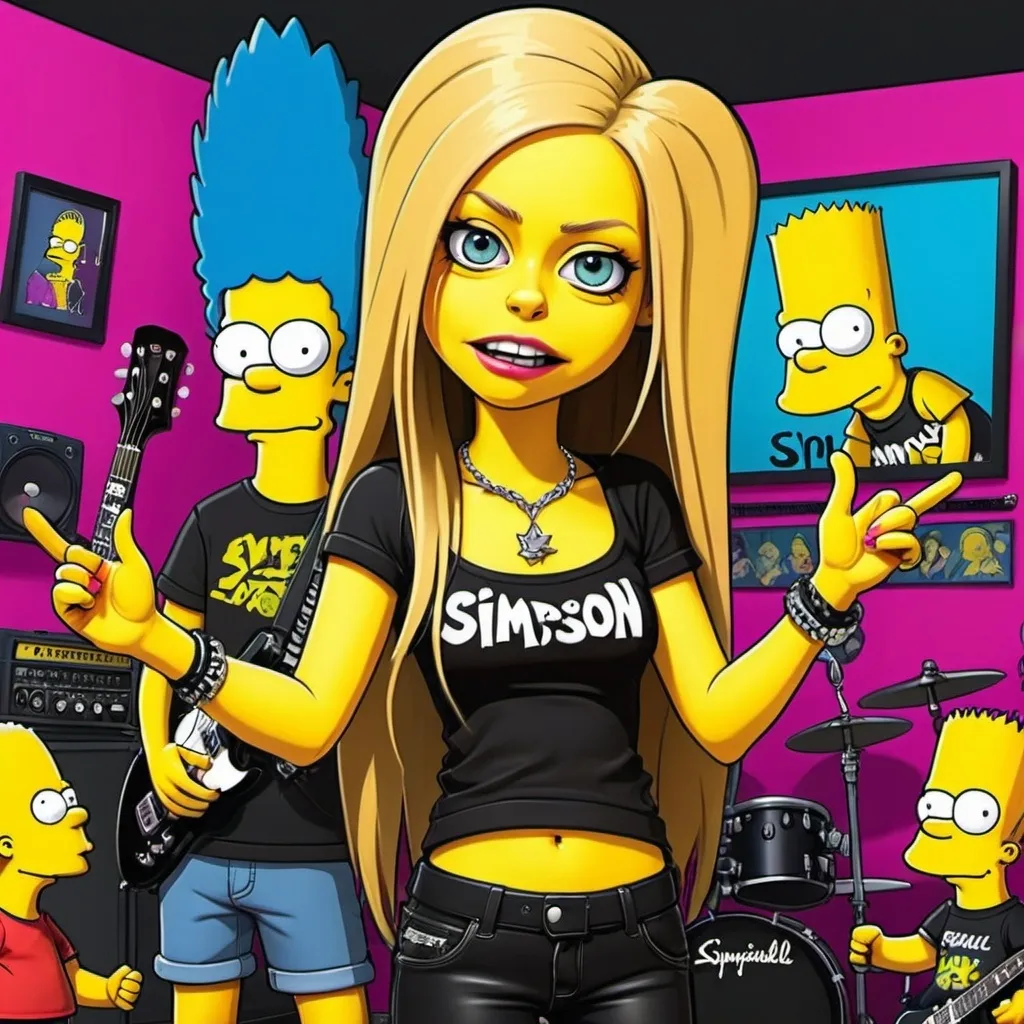 Prompt: avril lavigne in 3d simpson style