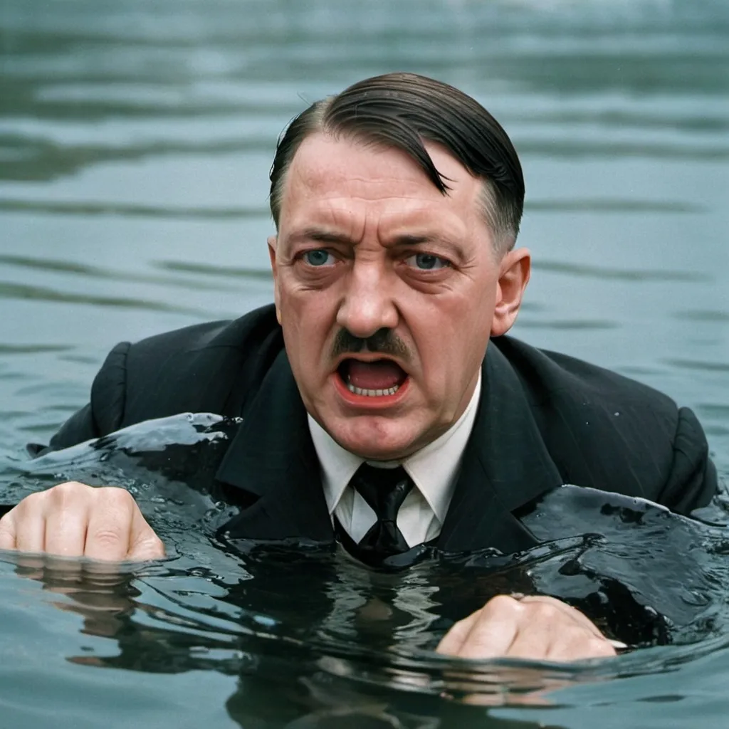 Prompt: Hitler drowning 