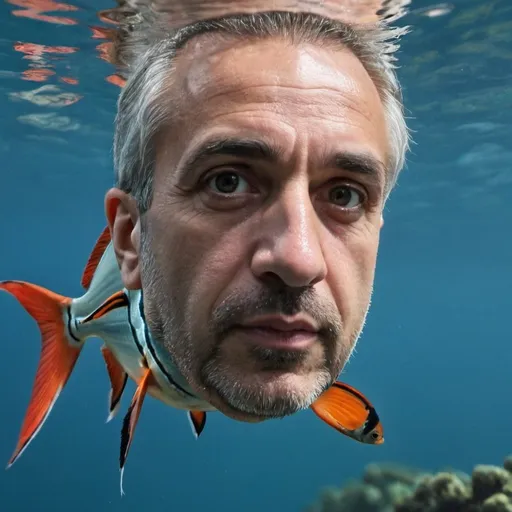 Prompt: un uomo pesce