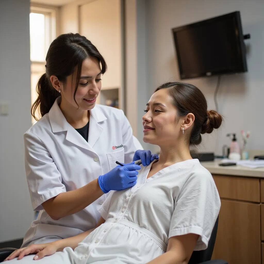 Prompt: Mujeres esteticistas trabajando