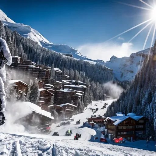 Prompt: Ski mountain avalanche, emergency evacuations, survivors, snowy landscape, high quality, realistic, dramatic lighting, detailed snow texture, professional rendering, action-packed, bustling ski resort, fast-paced, danger, dynamic composition, snowy terrain, highres, detailed ski tracks, intense situation, urgent atmosphere, realistic snow, chaotic scene, adrenaline rush, emergency response, rescue mission, snowy peaks, challenging conditions