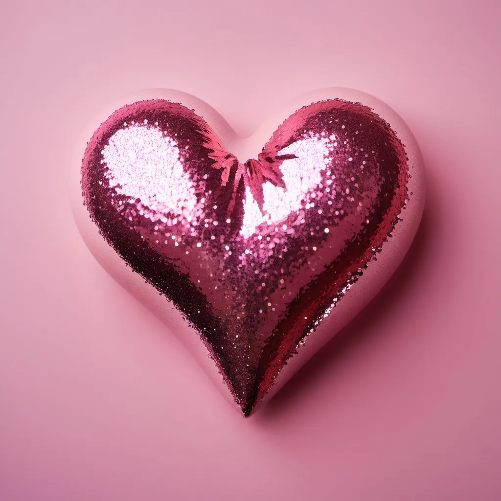 Prompt: pretty heart with glitter