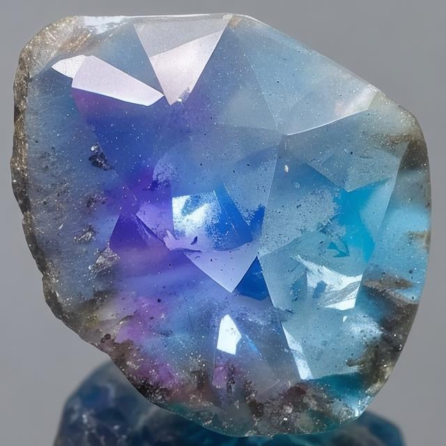 Prompt: a small, crystalline gemstone, with enchantments inscribed on it