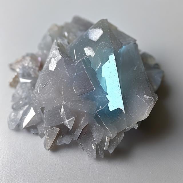 Prompt: a small, irregular, crystalline gemstone shard