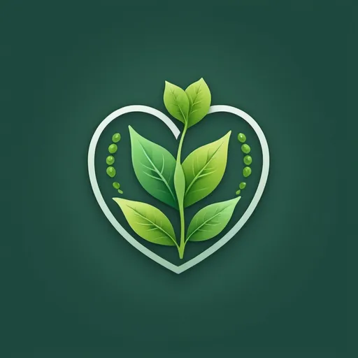 Prompt: create an logo for app with analyzes a list of ingredients on product so one can make decision whether he wants to use it based on the impact it might have on its health. Mix leaf and heart together 