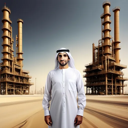 Prompt: generate an image as an hyperealistic photo depicting Abu Dhabi oil industry in Dali style