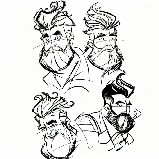 Prompt: Take this rough pencil sketch and clean it up into stylized ink line art. Preserve the character’s proportions and details, but make the lines bold, flowing, and expressive with varied line weights (thicker for outlines, thinner for details). The result should look like hand-inked comic or manga art, crisp black and white, with no shading or coloring."