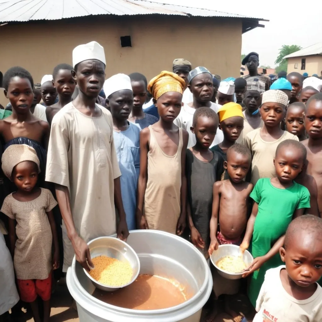 Prompt: Poor Nigerians in hunger 