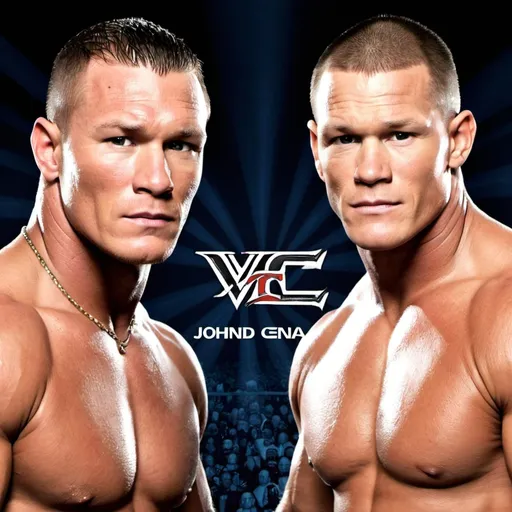 Prompt: Randy orton VS John Cena Poster TLC 