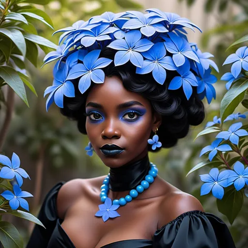 Prompt: Black lady dressed up as a classy plumbago