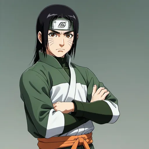 Prompt: Neji and rock Lee fused together into one person