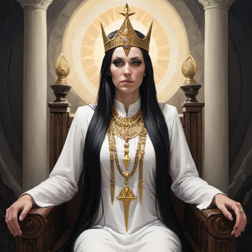 Prompt: antimormon high priestess