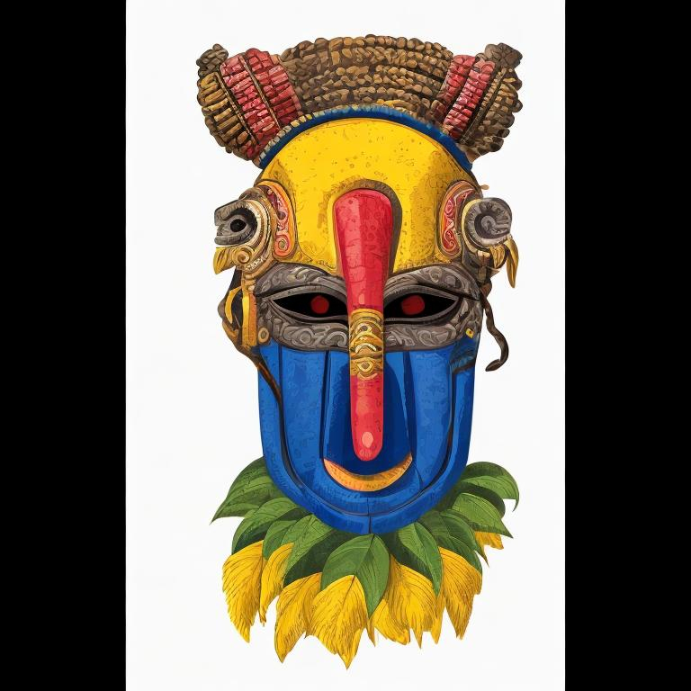 Prompt: ecuadorian mask illustration 