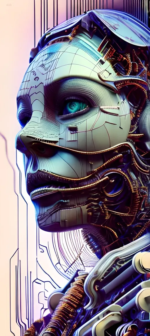 Prompt: Circuit board cyborg female by parametric design, abstract horror by Symmetrical Eyeball, insanely detailed circuit board skin, extremely detailed, 3D rendering, --style 10j3e84U9, insanely detailed, raw light,3D rendering, intricate details HDR, beautifully shot, hyperrealistic, sharp focus, 64 megapixels, perfect composition, high contrast, cinematic, atmospheric, moody, complex hyper-maximalist background scenes,