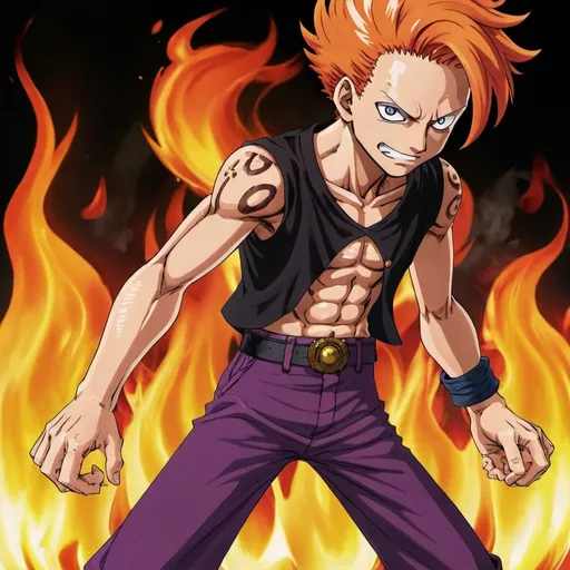 Prompt: Young Doffy flame user