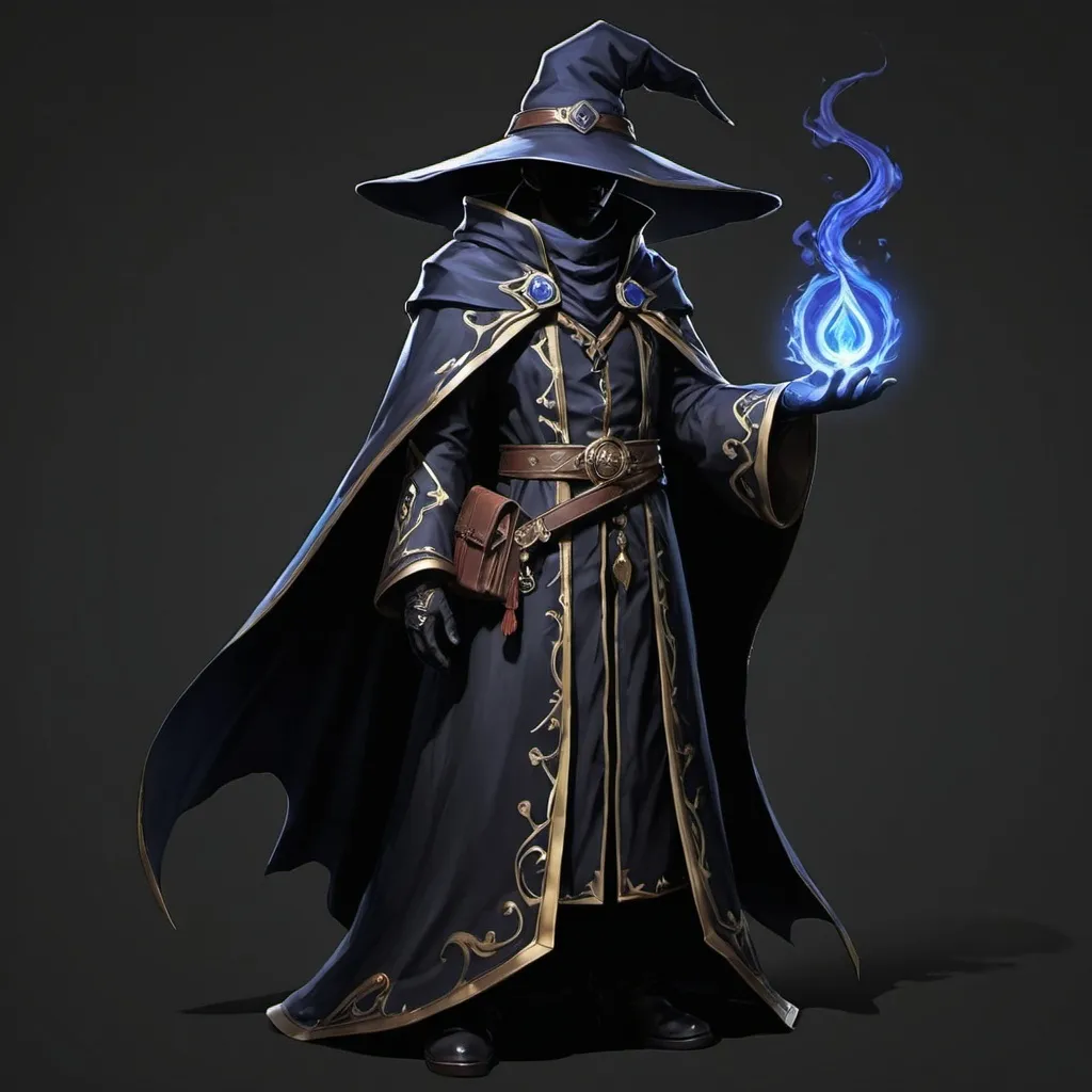 Prompt: Black color mage human shape