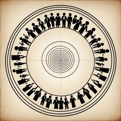 Prompt: The smaller circle (government) is contained within the larger circle (people), emphasizing that the government's legitimacy derives from the people's consent.
The concentric circles suggest a symbiotic relationship, where the government exists to serve the people, and the people empower the government.
