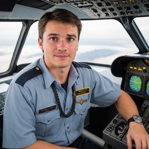 Prompt: a future plane pilot guy who has 35 years old 