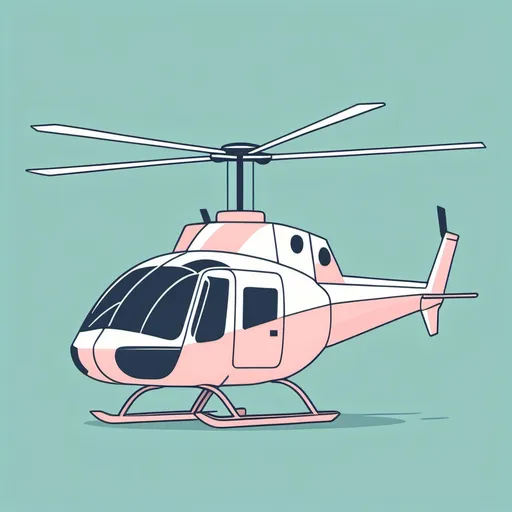 Prompt:  Empty state illustration helicopters  app, minimalist design, sleek lines, a simple, stylized boat outline in soft pastel colors, emphasizing emptiness and potential, clean and modern aesthetic, no background for transparency, focuses on conveying the message of being ready for new adventures, inviting and open feel, high quality.