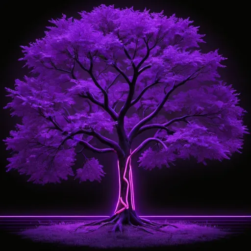 Prompt: neon tree purple