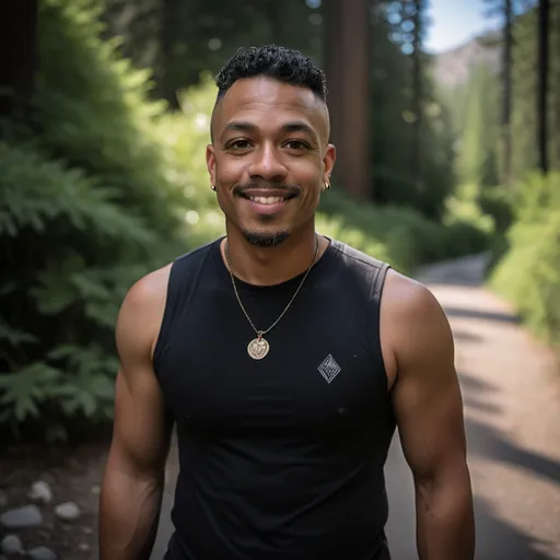 Prompt: "Active Adventurer Alex is a person of color trans man. 

his late 20s to early 40s. He is single or married without kids, earning a middle to upper-class income of $70,000 to $120,000 per year. Alex has a bachelor’s or higher degree and works in a professional field, but he prioritizes work-life balance.
Geographic: Alex lives in an outdoor-friendly region like Denver, Seattle, or the outskirts of San Francisco, where he has easy access to hiking trails, national parks, and community sports leagues. He shops at health-focused grocery chains, outdoor retailers like REI, and enjoys visiting farmers' markets.
Psychographic: Alex leads an active lifestyle, often engaging in outdoor sports, like mountain biking, trail running, or rock climbing. He is always on the lookout for healthy, functional products that can fuel his adventures and support his body’s needs. Sustainability and transparency are important to him, and he seeks out brands with strong eco-friendly and social missions. Alex is tech-savvy, staying up to date with health and wellness trends through apps, blogs, and social media. He is also a big fan of meal-prepping and enjoys experimenting with nutritious recipes that fit his active lifestyle.
Behavioristic: Alex values convenience, portability, and nutrition. He buys beverages that he can easily throw in his backpack for a long hike or drink after a workout. He often seeks out drinks with added benefits, like prebiotics for gut health or electrolytes for hydration. Alex is also brand-loyal when he finds a product he loves and appreciates companies that emphasize performance, functionality, and sustainability. He often shares his healthy lifestyle tips and new product finds with friends and on social media.