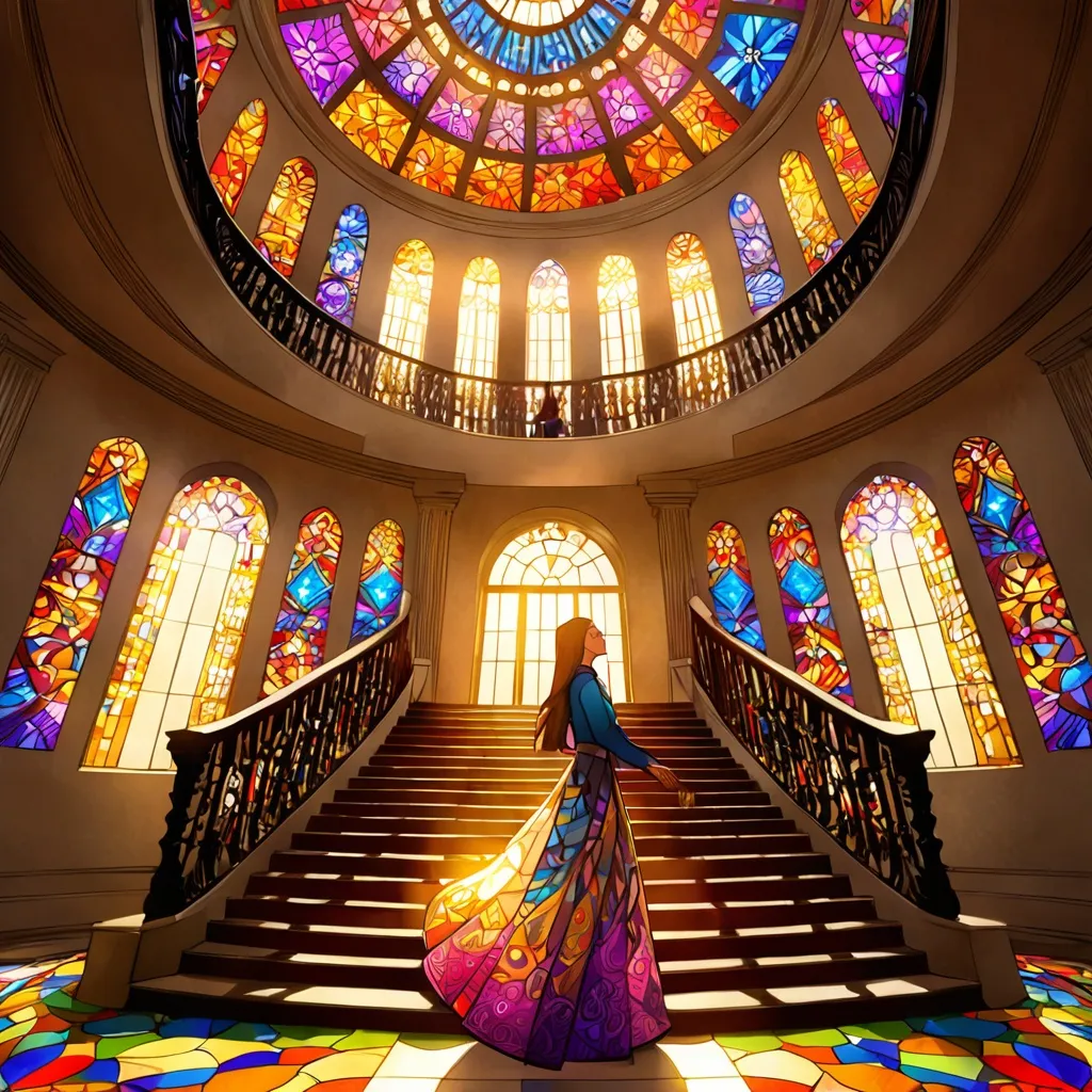 Prompt: Girl climbing stairs
Discipline success 
Full pant keep same image with full pant modest dressing 