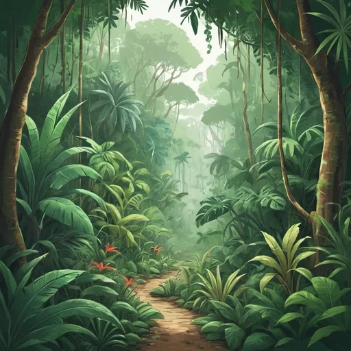 Prompt: a jungle drawing 

