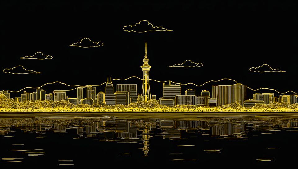 Prompt: line drawing illustration of Seoul 
including major landscapes of Seoul (Gyeogbok palace, Namsan Tower, Lotte World Tower, Dongdaemun Design Plaza, etc.) 
want the lines to be yellow, and black background 