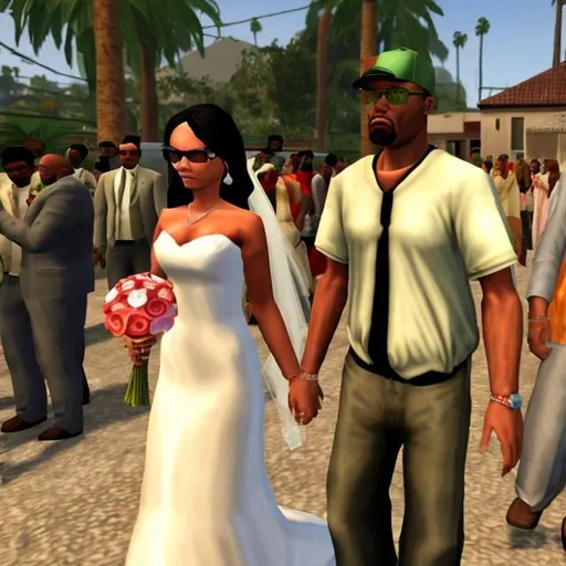 Prompt: Gta san andreas Cj marriage 