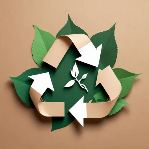 Prompt: Crea un logotipo con el tema de hojas de papel recicladas