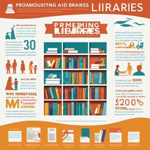 Prompt: infographic poster about promoting public libraries make it meaningful, artsy and creative