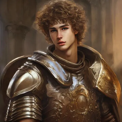 Prompt: Portrait of a Caucasian biblical young men, sleeping in harem, short curly hair, blonde hair, in armour, abs, great body, 18 year old, realistic, oil painting, high details, Greek feature 