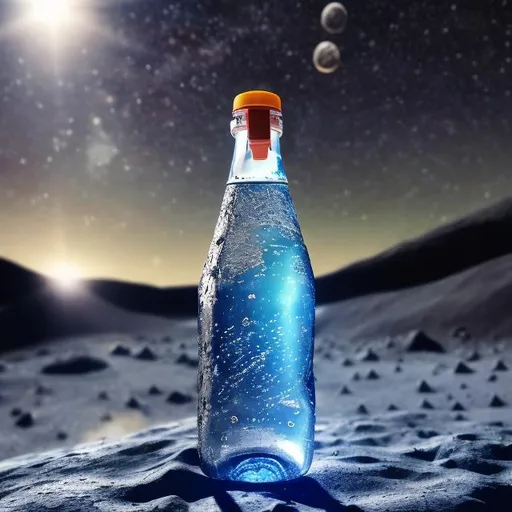 Prompt: Plastic bottle with water on the moon, light goes through the bottle from the stars, super detailed, 8k, high quality, sharp focus, real skin, cheeks red, transparent, intricate details, highly detailed, oil painting